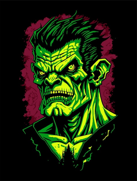 Vector frankenstein with halloween horror tyle