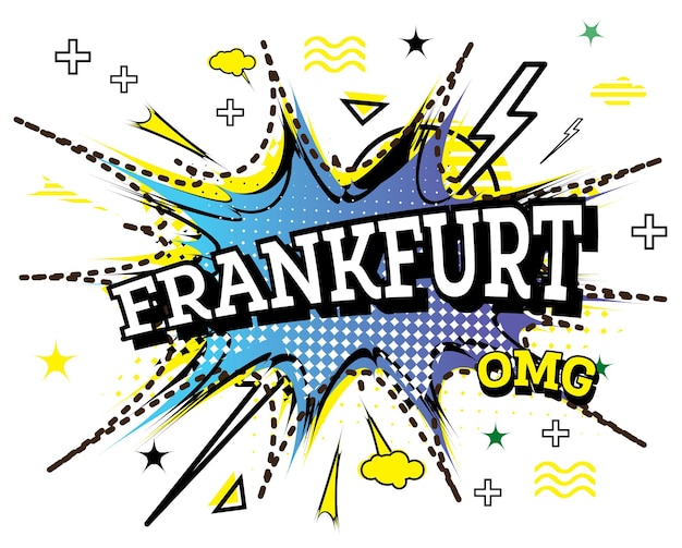 Frankfurt comic text in pop art style isolated on white background