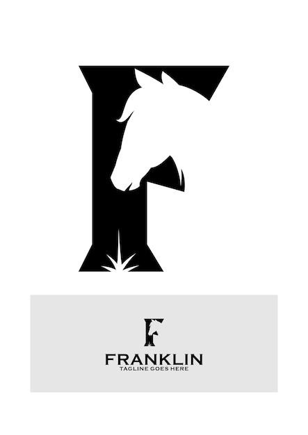 Франклин письмо f лошадь логотип