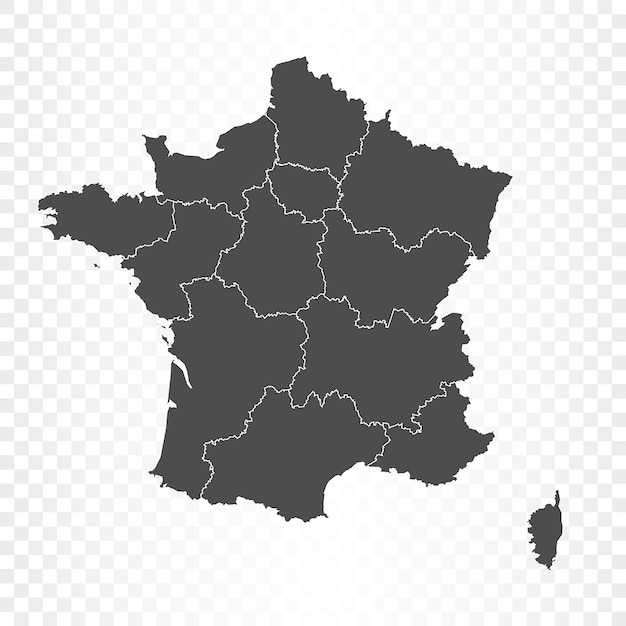 Frankrijk kaart geïsoleerd op transparant