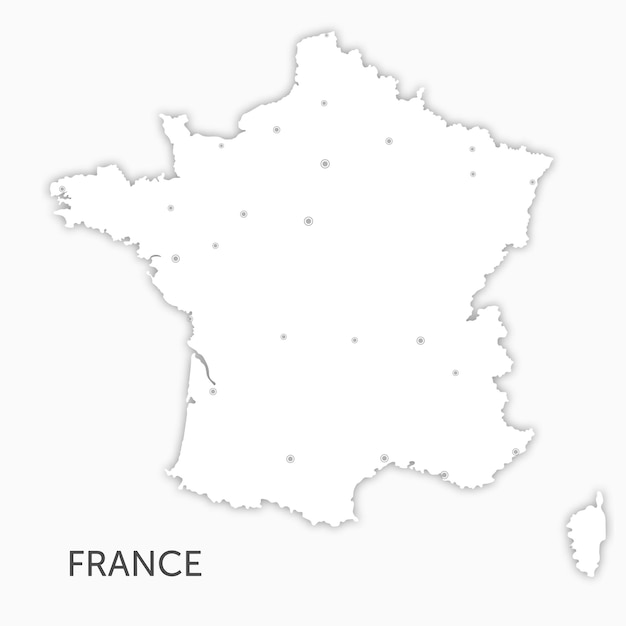 Frankrijk kaart met papier gesneden