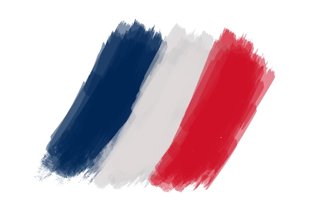 Frankrijk penseelstreken geschilderde vlag Vector illustratie