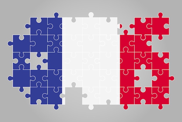 Frankrijk vlag vorm van puzzel vector puzzel kaart Frankrijk vlag voor kinderen