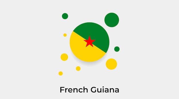 Frans-Guyana vlag zeepbel cirkel ronde vorm pictogram vectorillustratie