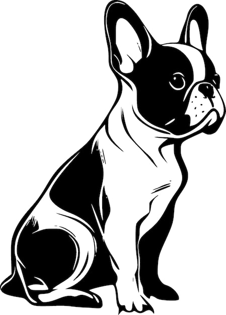 Franse Bulldog minimalistisch en plat logo vectorillustratie