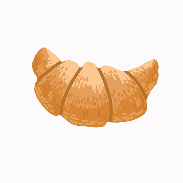 Vector franse croissant vector illustratie platte stijlicoon logo