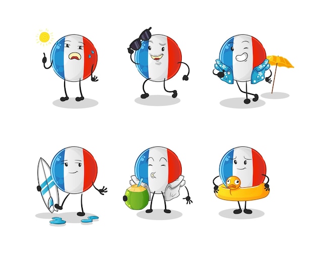 Franse vlag vakantie karakter cartoon mascotte vector