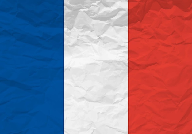 Franse vlag verfrommeld papier