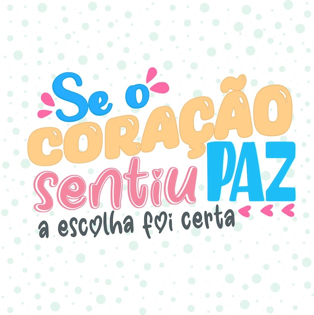 Vector frase de letra motivacional em portugues brasileiro