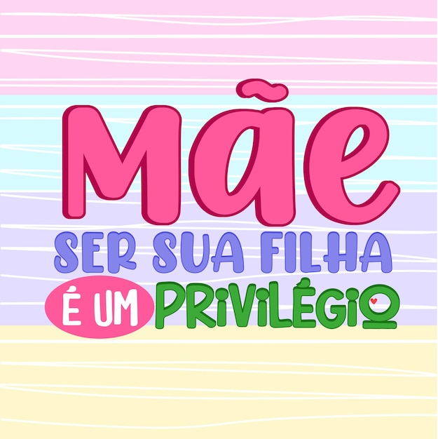 Vector frase do dia das maes em portugues brasileiro