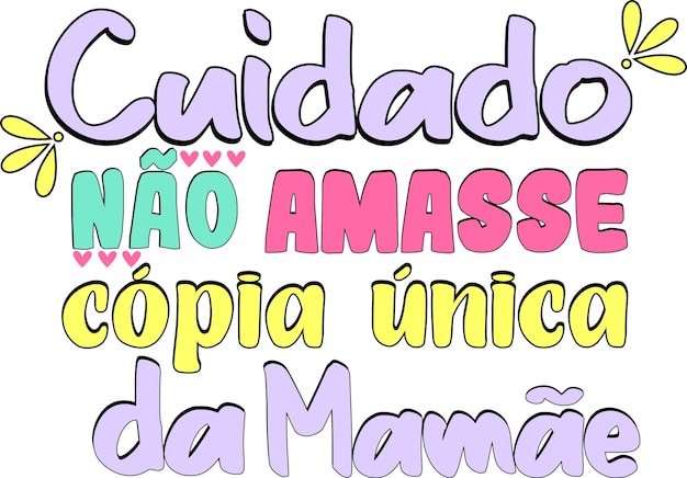 Frase Infantil para crianças, cópia única da mamãe