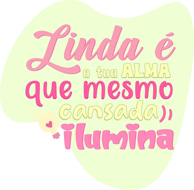 Vector frase motivacional em lettering portugues brasileiro