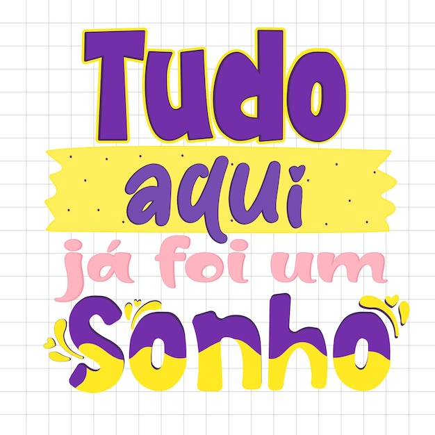 Vector frase motivacional em portugues brasileiro