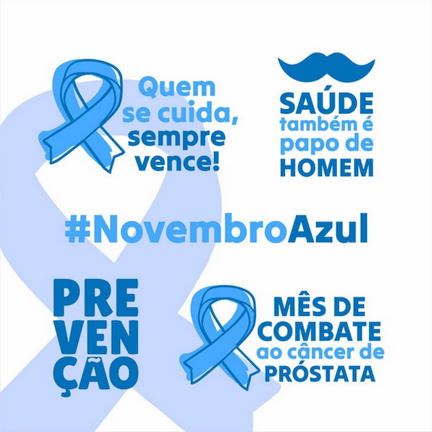 Vector frases de novembro azul imagens desenhos artes blue november images draws and arts