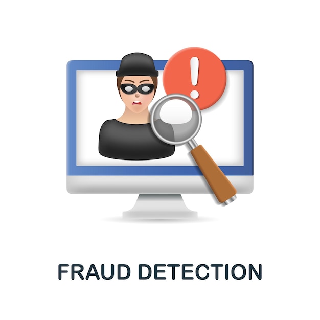 Fraud Detection icon 3d illustration from fintech industry collection Creative Fraud Detection 3d icon for web design templates infographics and more