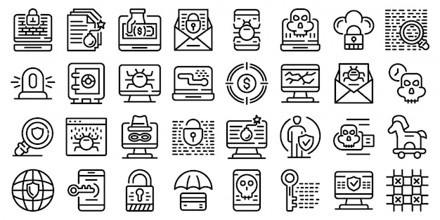 Fraud icons set