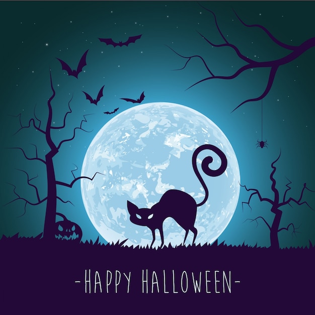 Vector freaky halloween background