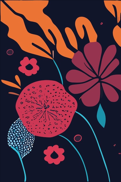 Vettore illustrazione di motivi floreali astratti gratuiti poster o copertine alla moda con fiori