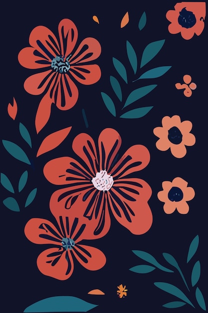 Free Abstract floral patterns illustration Trendy posters or covers with flowers