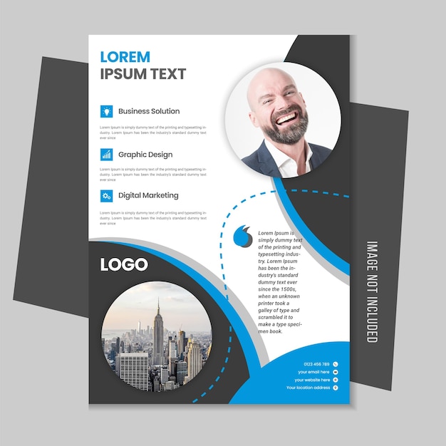 Free abstract vector corporate vertical flyer and brochure template design