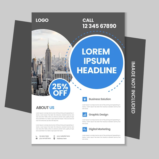 Vector free abstract vector corporate vertical flyer and brochure template design