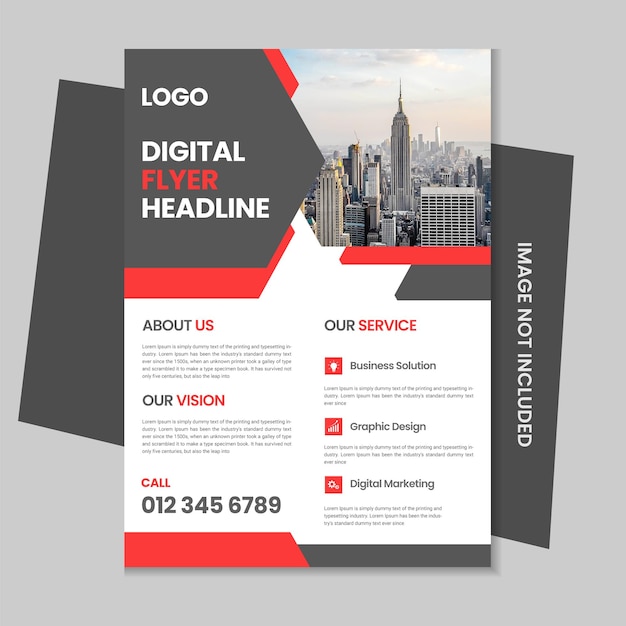 Free abstract vector corporate vertical flyer and brochure template design