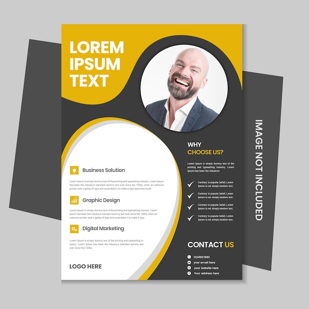 Free abstract vector corporate vertical flyer and brochure template design