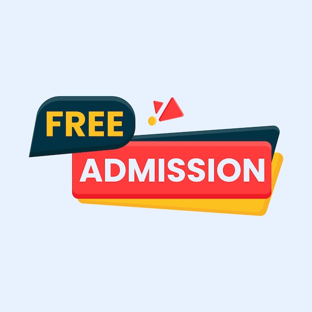 Premium Vector Free admission text button