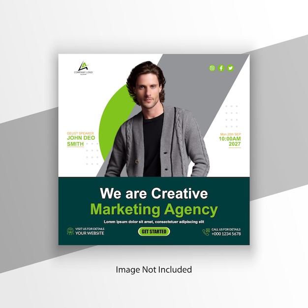 Free Ai digital marketing agency and corporate social media banner or instagram post template