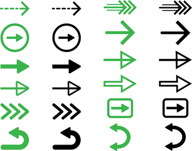 free arrow icons vector illustration