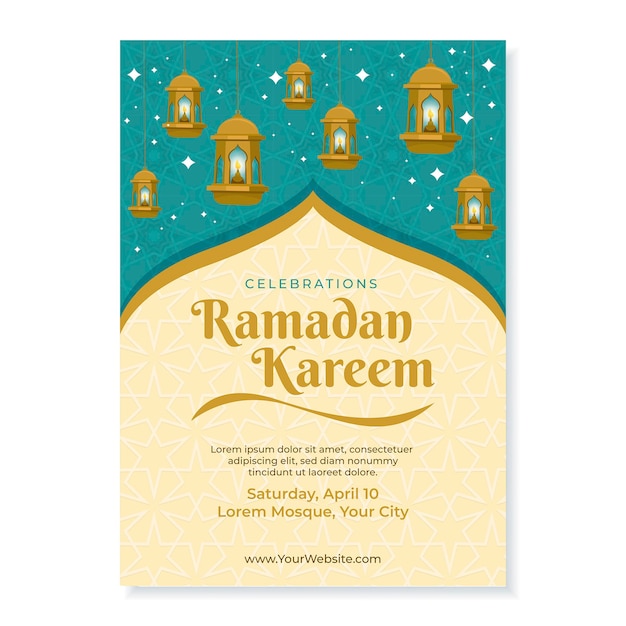 Free beautiful ramadan poster template