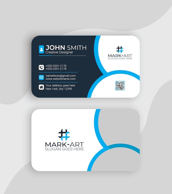 Free  blue and white business card