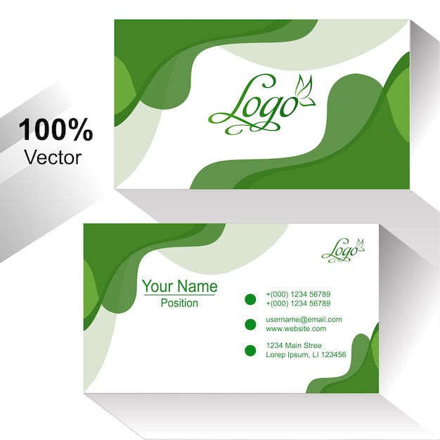 Free business card template designe abstract Two sided Vector illustration