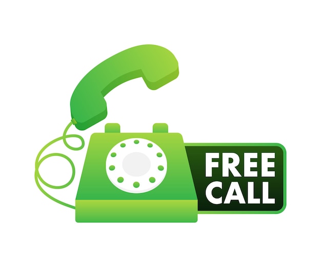 Free call information technology telephone icon customer service vector stock illustration