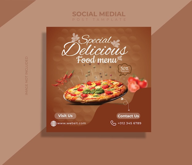 Vector free delicious asian food social media template design