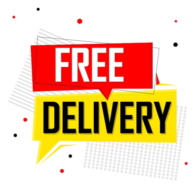 Vector free delivery banner design template sale tag on all orders vector illustration