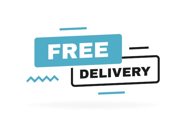 Vector free delivery banner design with geometric elements banner template design for shipping delivery and moving company vector illustration