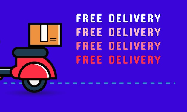 Vector free delivery banner design