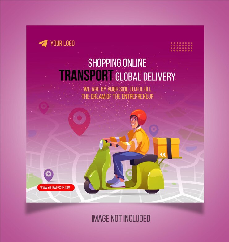 Free delivery or courier service post design