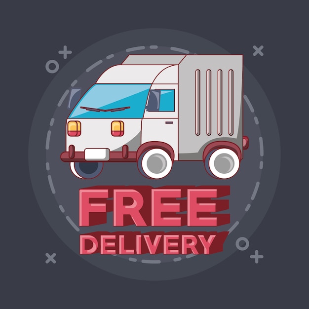 Free delivery design with cargo truck icon