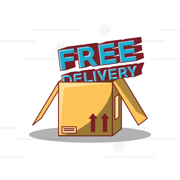 Free delivery design with carton box icon