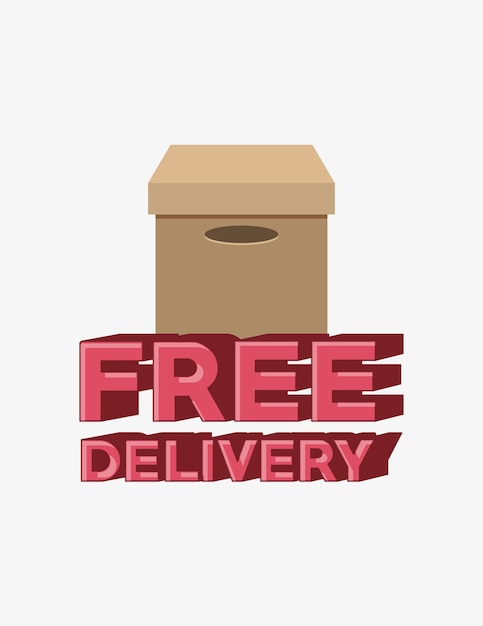 Free delivery design with carton box icon