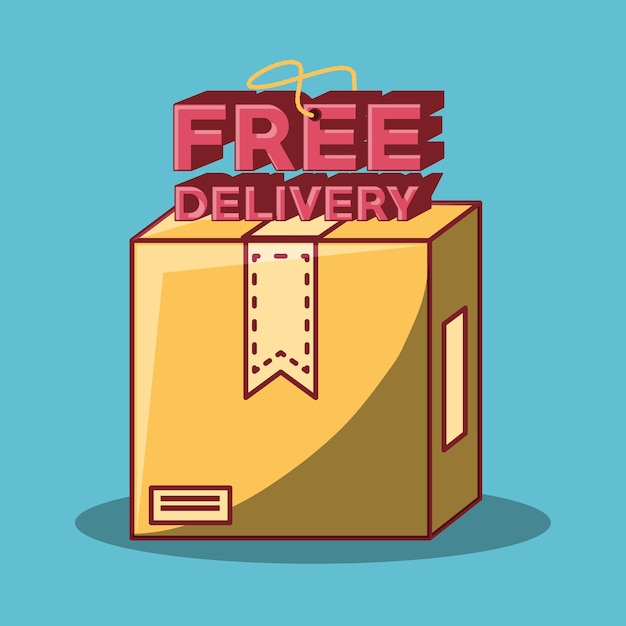 Vector free delivery design with carton box