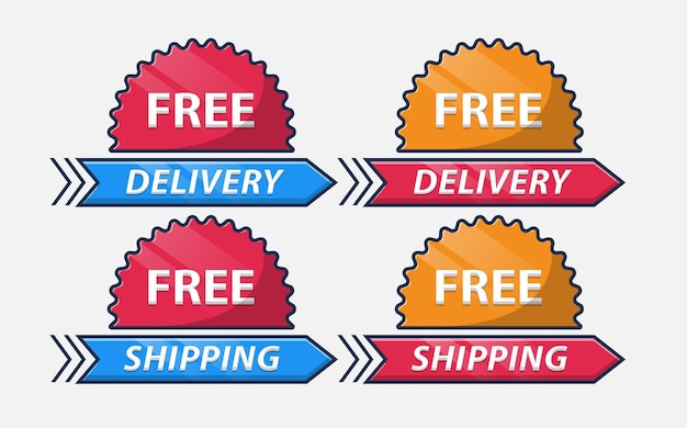 Vector free delivery free shipping delivery badge set