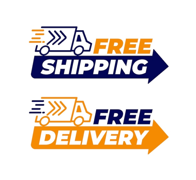 Vector free delivery and free shipping logo modern design template