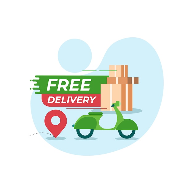 Free delivery free shipping vector template