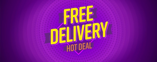 Vector free delivery hot deal sale banner template