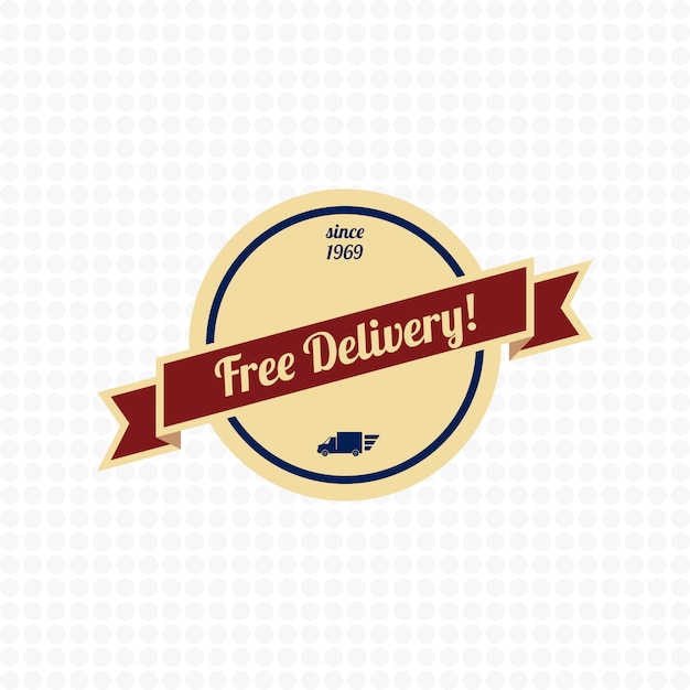free delivery label vector art graphic illustration