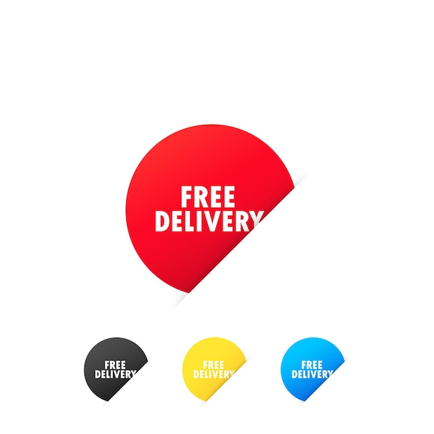 Free delivery stickers. express delivery service. vector on isolated white background. eps 10.