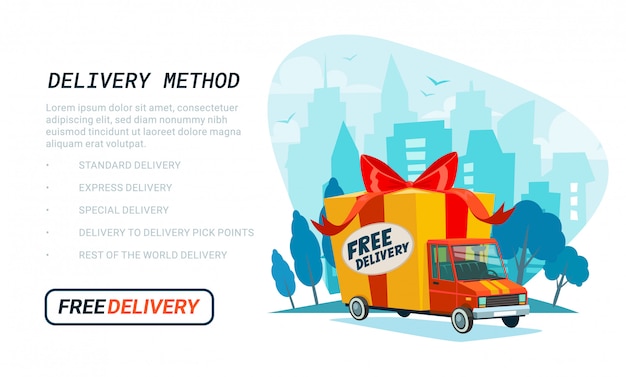 Vector free delivery template.